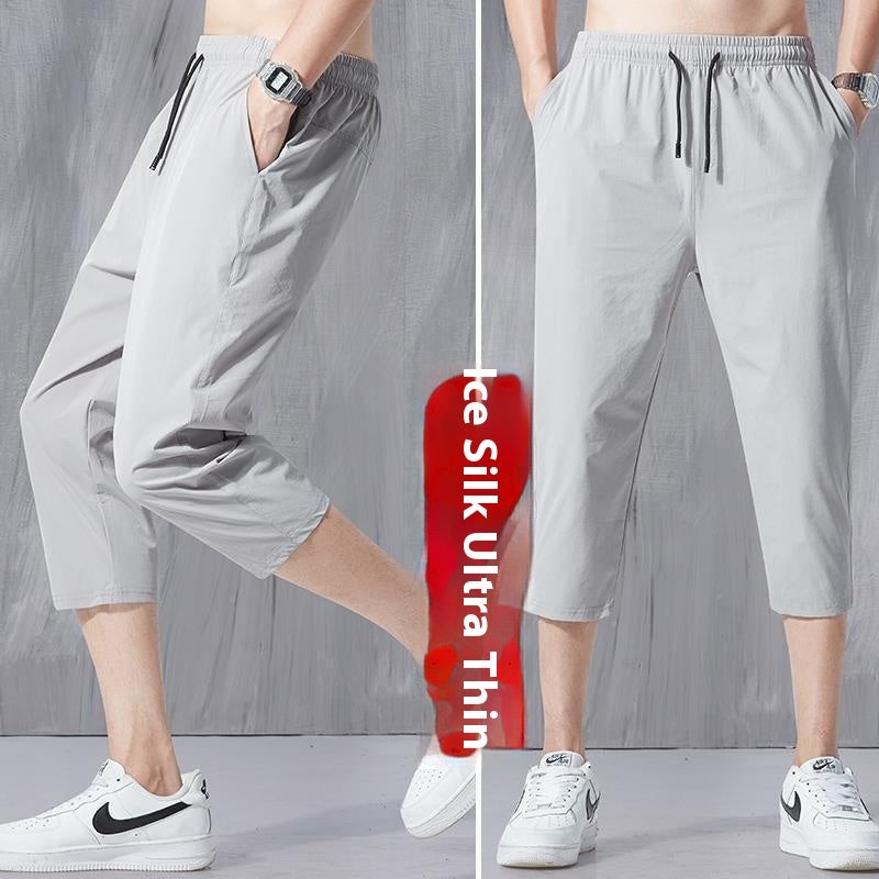 Cropped Pants Summer Thin Slim-fit Pants Men's Casual