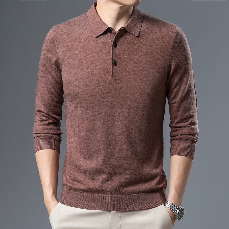 Woolen Sweater Men's Spring And Autumn Thin Solid Color