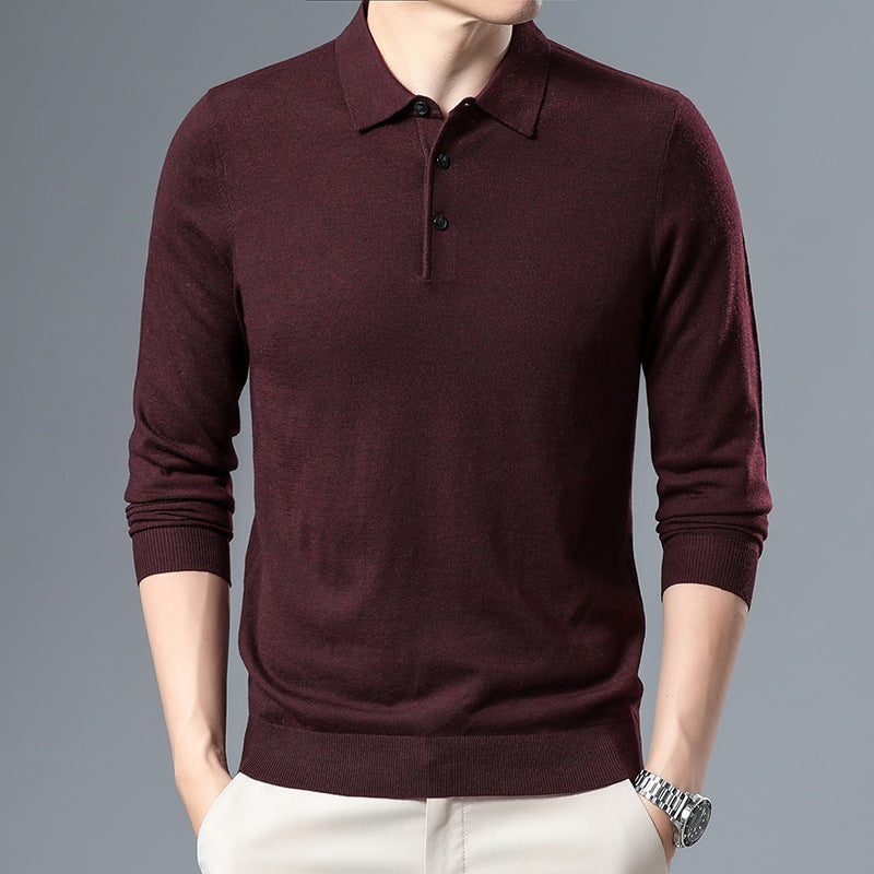 Woolen Sweater Men's Spring And Autumn Thin Solid Color