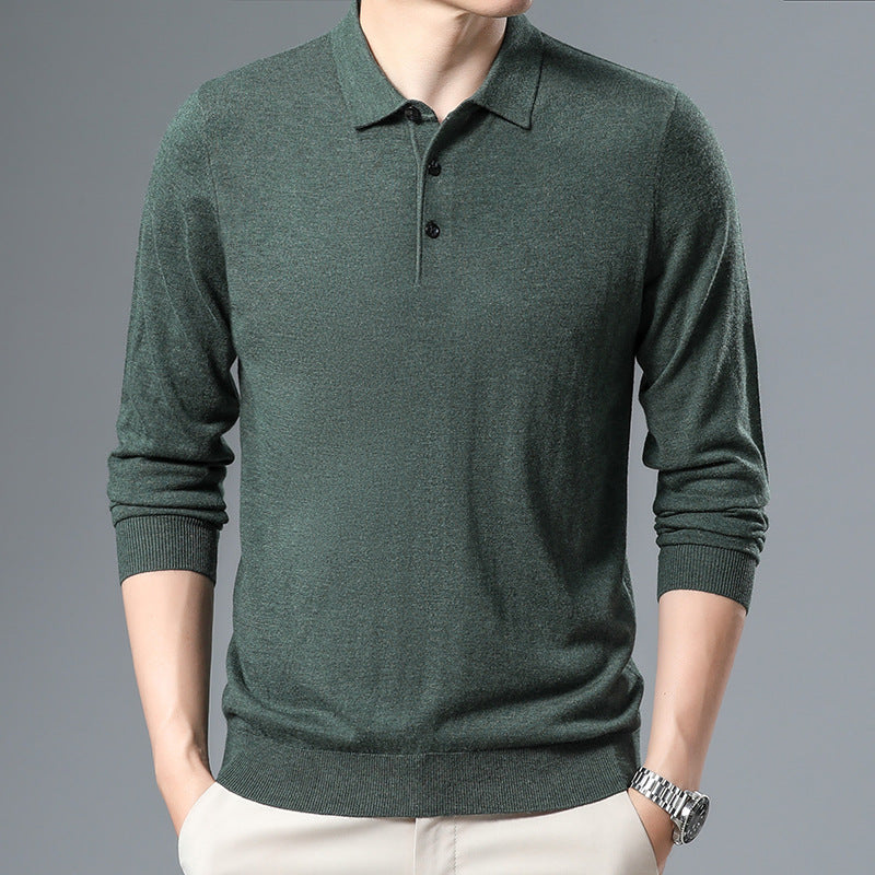 Woolen Sweater Men's Spring And Autumn Thin Solid Color