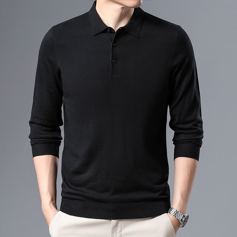 Woolen Sweater Men's Spring And Autumn Thin Solid Color