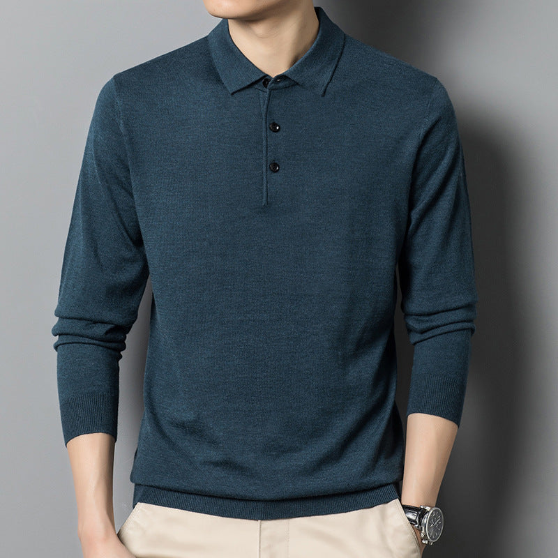 Woolen Sweater Men's Spring And Autumn Thin Solid Color