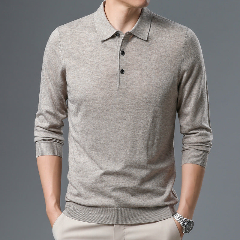 Woolen Sweater Men's Spring And Autumn Thin Solid Color