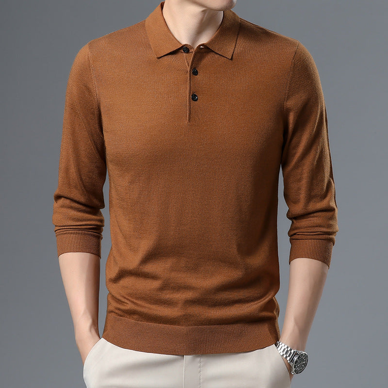 Woolen Sweater Men's Spring And Autumn Thin Solid Color