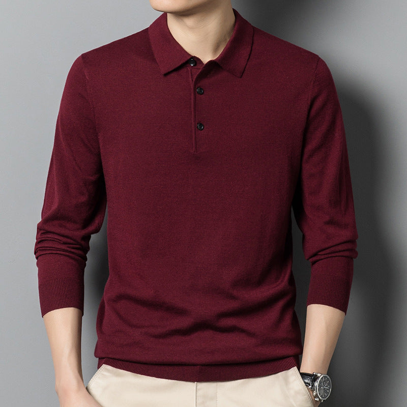 Woolen Sweater Men's Spring And Autumn Thin Solid Color