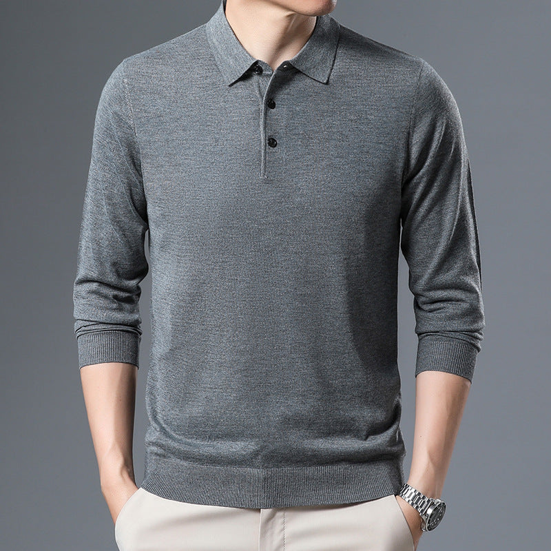 Woolen Sweater Men's Spring And Autumn Thin Solid Color