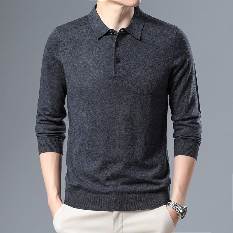 Woolen Sweater Men's Spring And Autumn Thin Solid Color