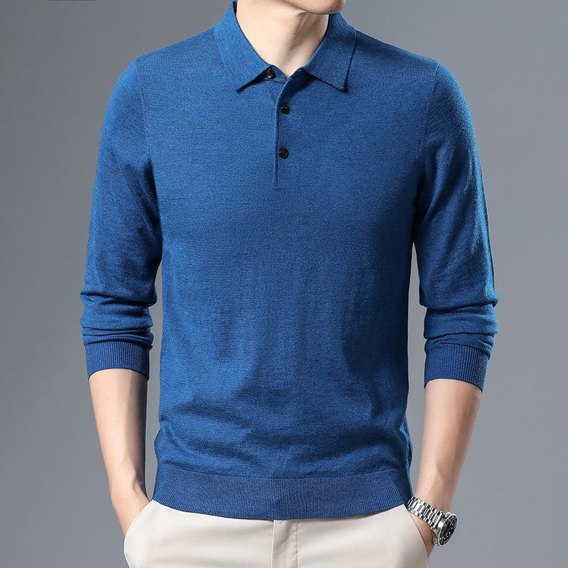 Woolen Sweater Men's Spring And Autumn Thin Solid Color